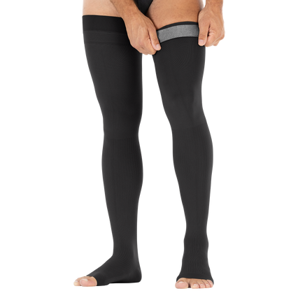 Jobst for Men Open Toe Thigh Highs w/Dot Band 20-30 mmHg