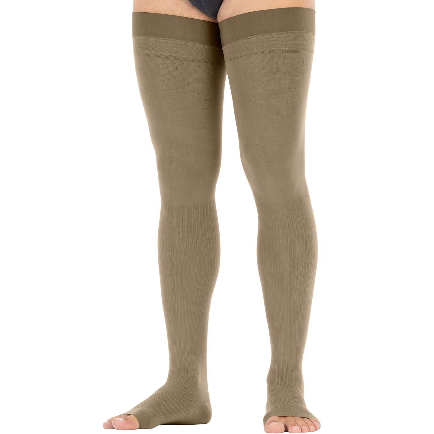 Jobst for Men Open Toe Thigh Highs w/Dot Band 15-20 mmHg