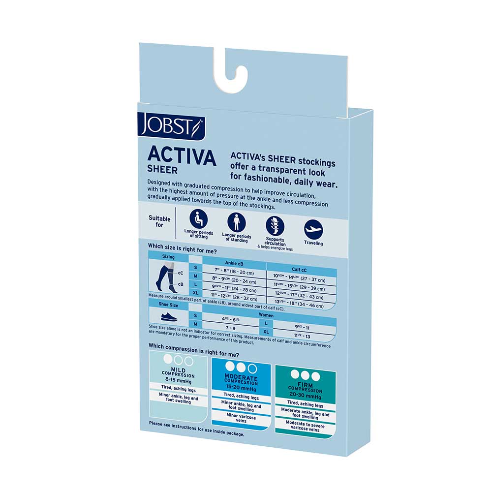Jobst ACTIVA Sheer Compression Knee High Stockings - 8-15mmHg | Ames Walker