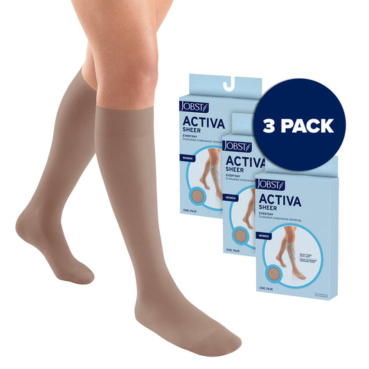 Jobst ACTIVA Sheer Compression Knee High Stockings 15-20 mmHg 3-Pack - Jobst ACTIVA Sheer Compression Knee High Stockings 15-20 mmHg 3-Pack