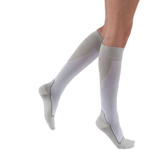 Jobst Sport Knee High Socks 20-30 mmHg - Jobst Sport Knee High Socks 20-30 mmHg White Grey