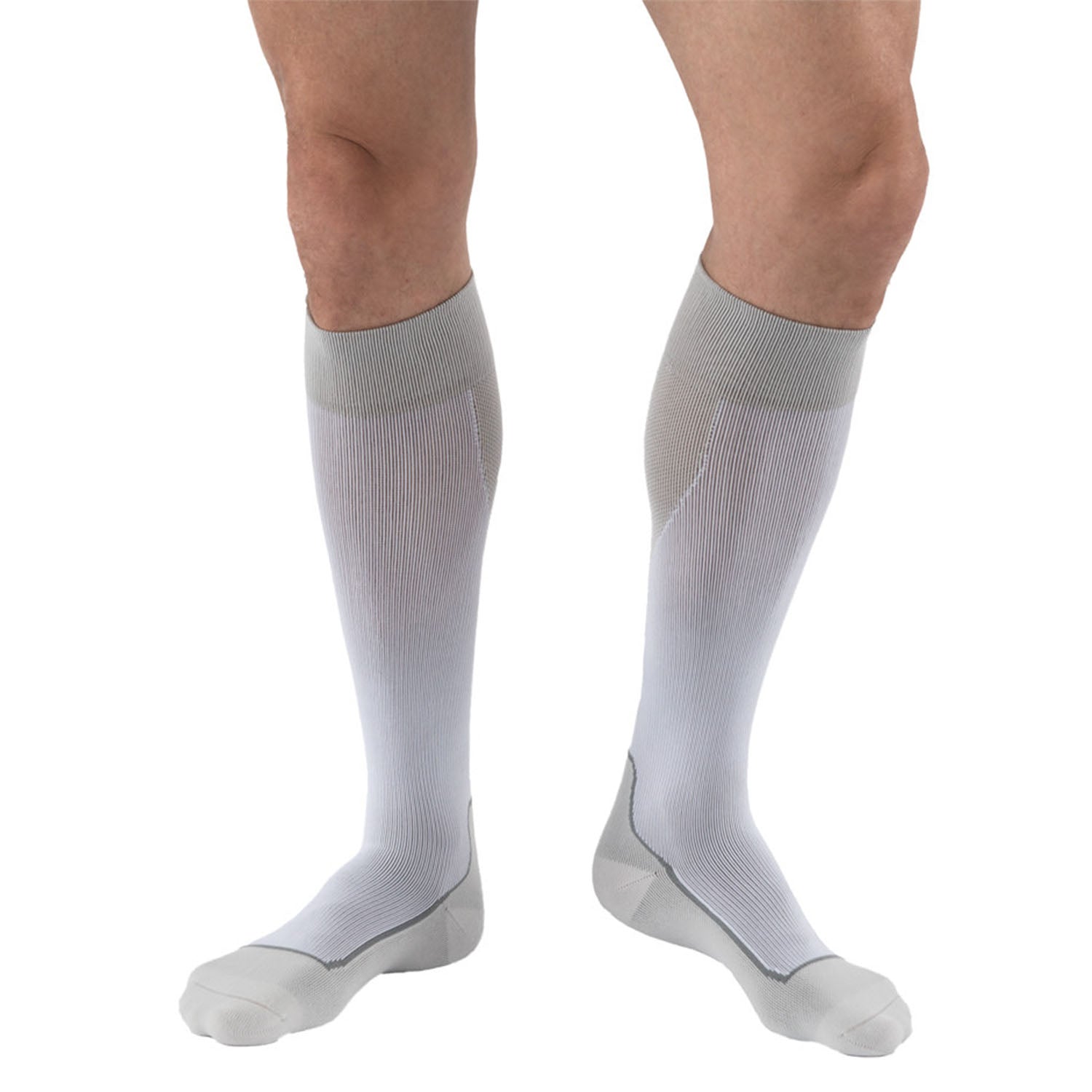 Jobst Sport Knee High Socks White Grey