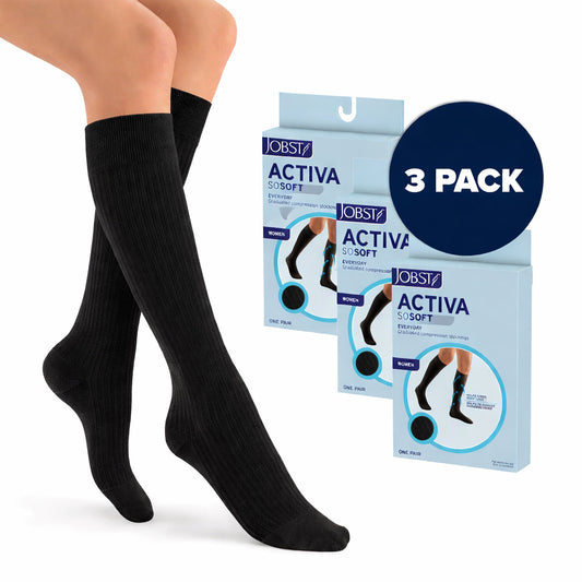 Jobst ACTIVA SoSoft Compression Socks Ribbed 15-20 mmHg 3-Pack - Jobst ACTIVA SoSoft Compression Socks Ribbed 15-20 mmHg 3-Pack