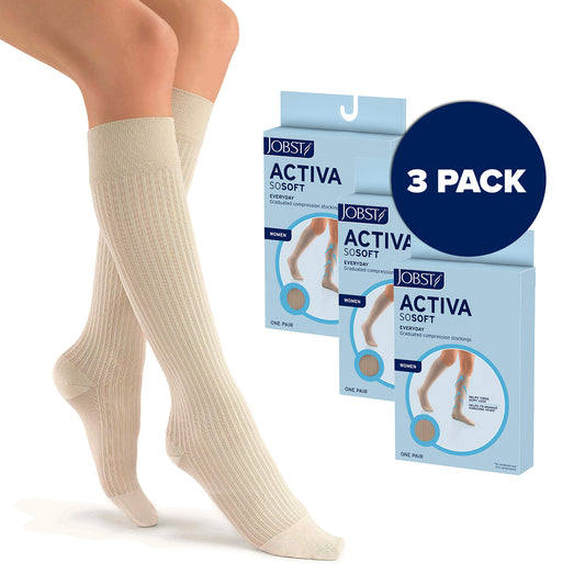 Jobst ACTIVA SoSoft Compression Socks Ribbed 15-20 mmHg 3-Pack - Jobst ACTIVA SoSoft Compression Socks Ribbed 15-20 mmHg 3-Pack