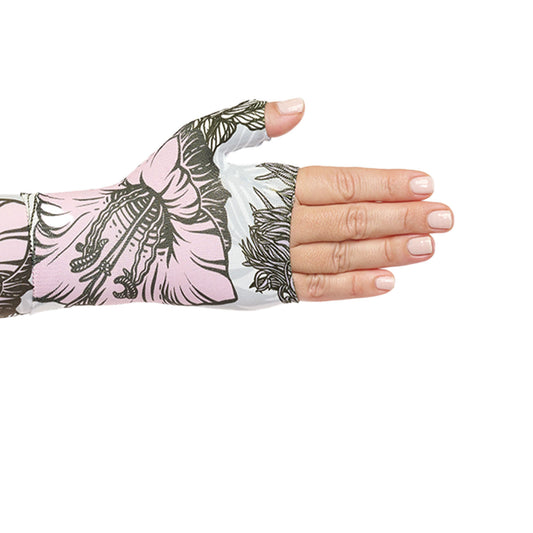 Juzo Soft 2002 Signature Collection Print Gauntlet 30-40 mmHg Left - Juzo Soft 2002 Signature Collection Print Gauntlet  Pink and white flowers