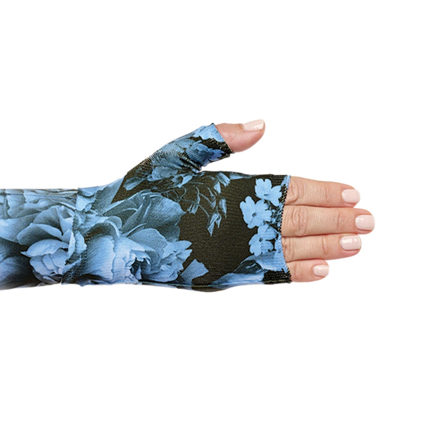 Juzo Soft 2002 Signature Collection Print Gauntlet  Blue Floral Design