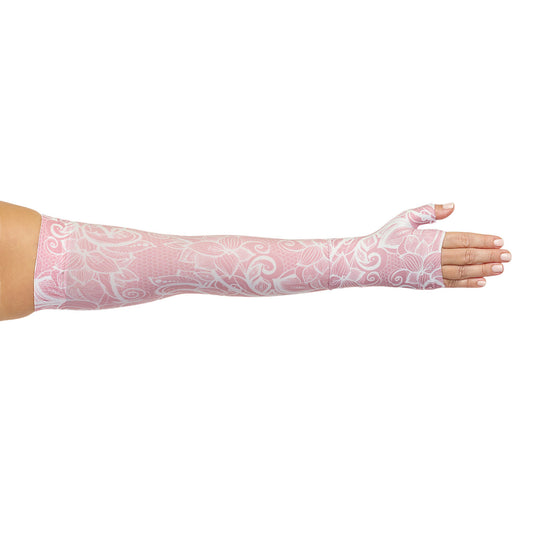 Juzo Soft 2000 Signature Collection Print Arm Sleeve 15-20 mmHg - Juzo Soft 2002 Signature Collection Print Arm Sleeve with pink and white floral design