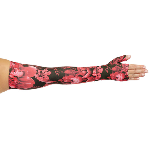 Juzo Soft 2000 Signature Collection Print Arm Sleeve 15-20 mmHg - Juzo Soft 2002 Signature Collection Print Arm Sleeve with red floral design
