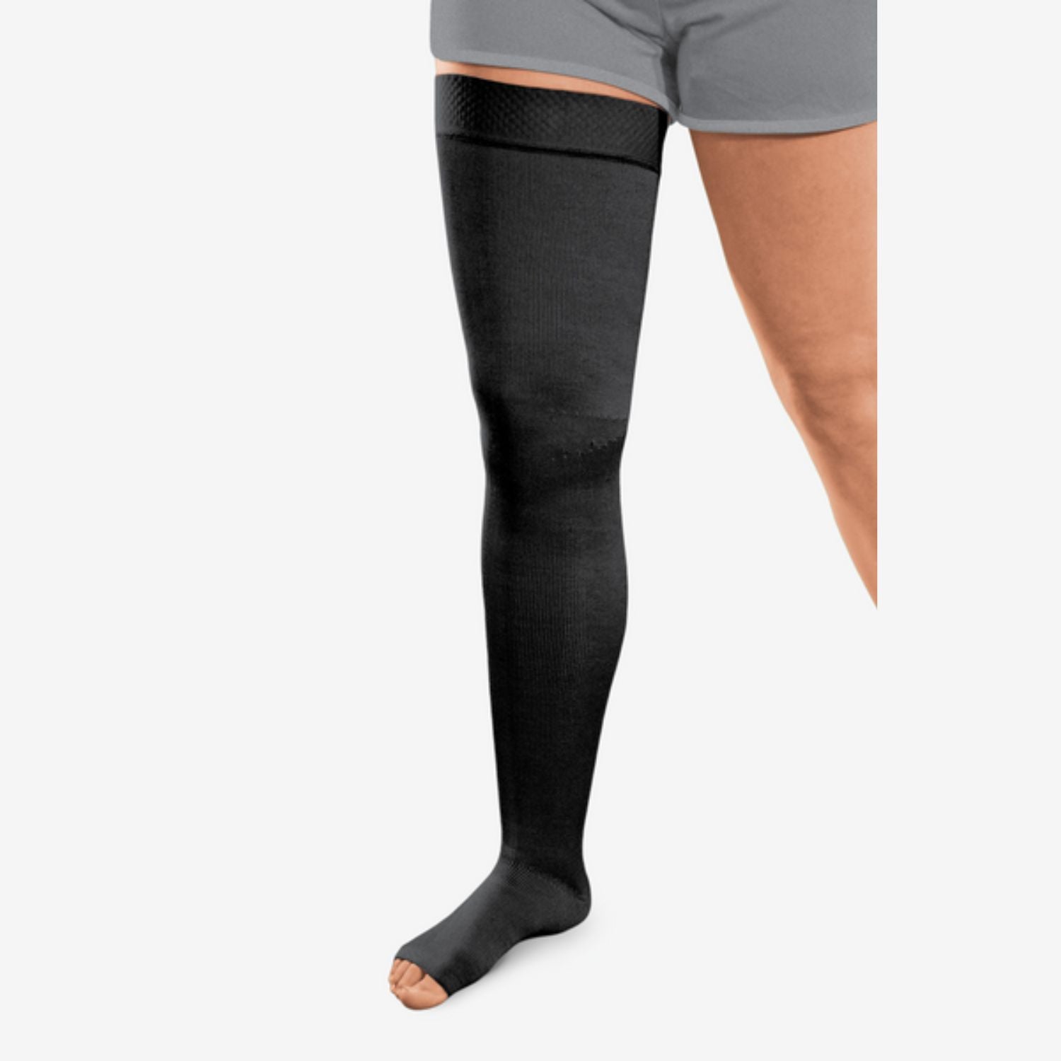 L& R Solaris ExoStrong Thigh High Open Toe w/Silicone Top - 30-40 mmHg ...