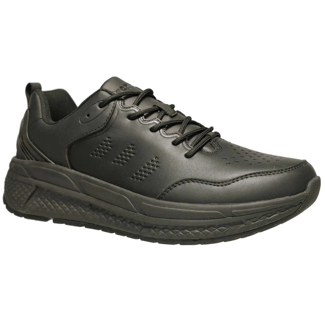 Propet Men's Ultra Leather Sneaker Black Sneaker with laces