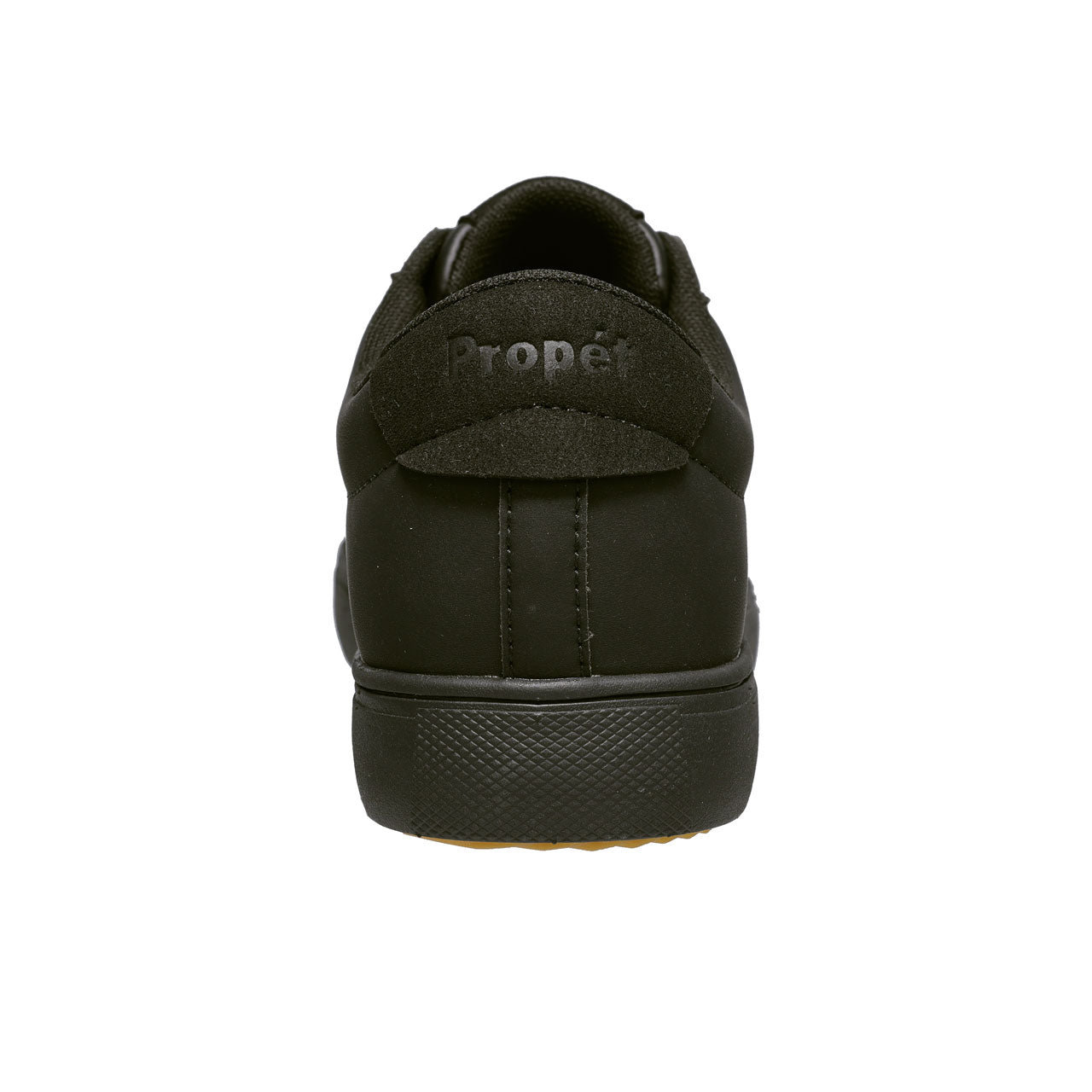 Propet Men's Chad Sneaker Black Lace Up Sneaker Heel with Propet Logo