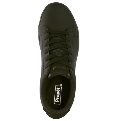 Propet Men's Chad Sneaker Black Lace Up Sneaker Top view with laces