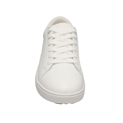 Propet Men's Chad Sneaker White Lace Up Sneaker Front view with laces