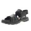 Angled inner side view of the Men's Hudson Leather Sandal with adjustable hook & loop straps