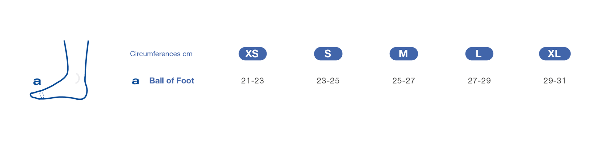 Haddenham Microfine Toe Cap Size Chart