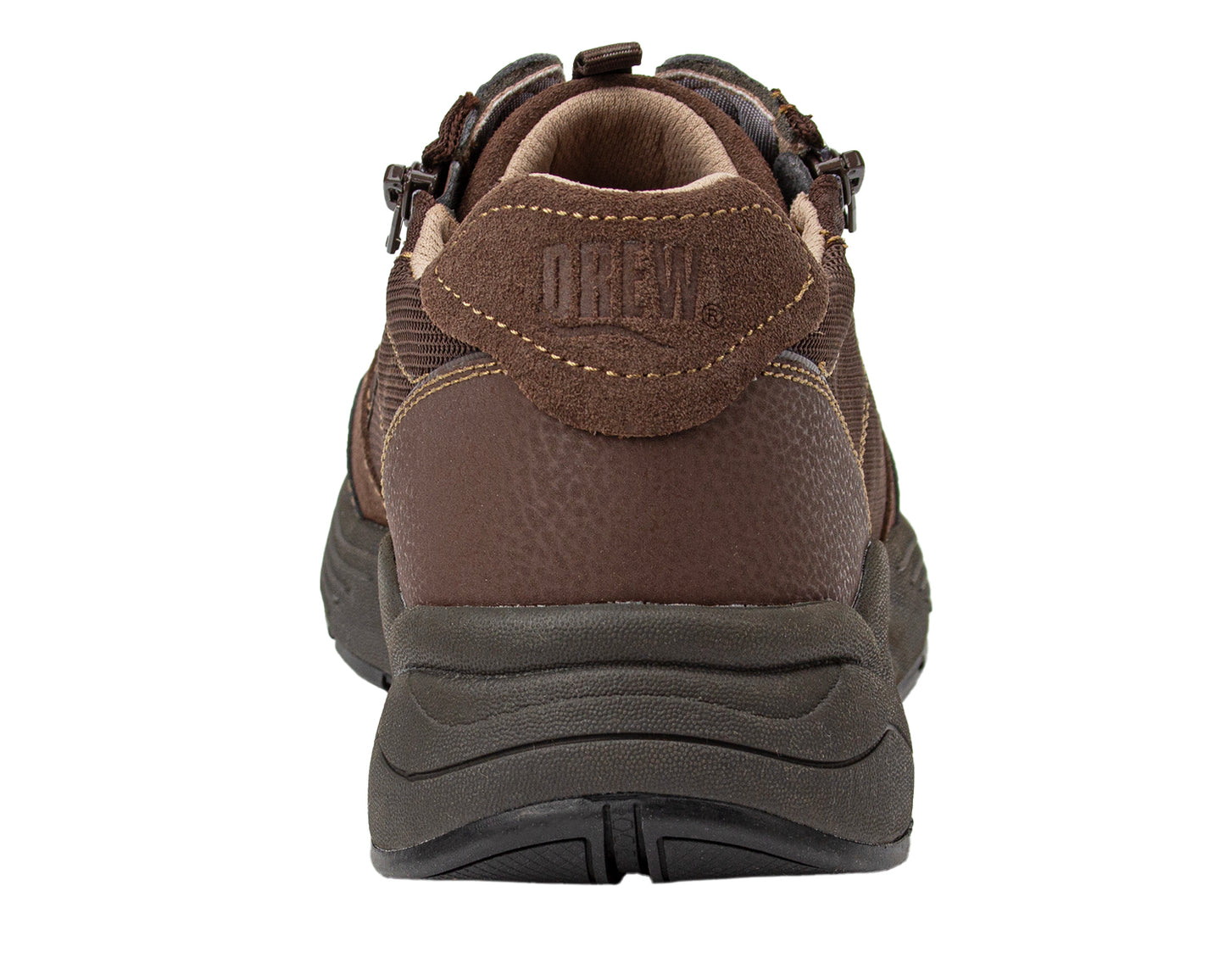 A brown  shoe shown from a rear three-quarter view against a plain white background.