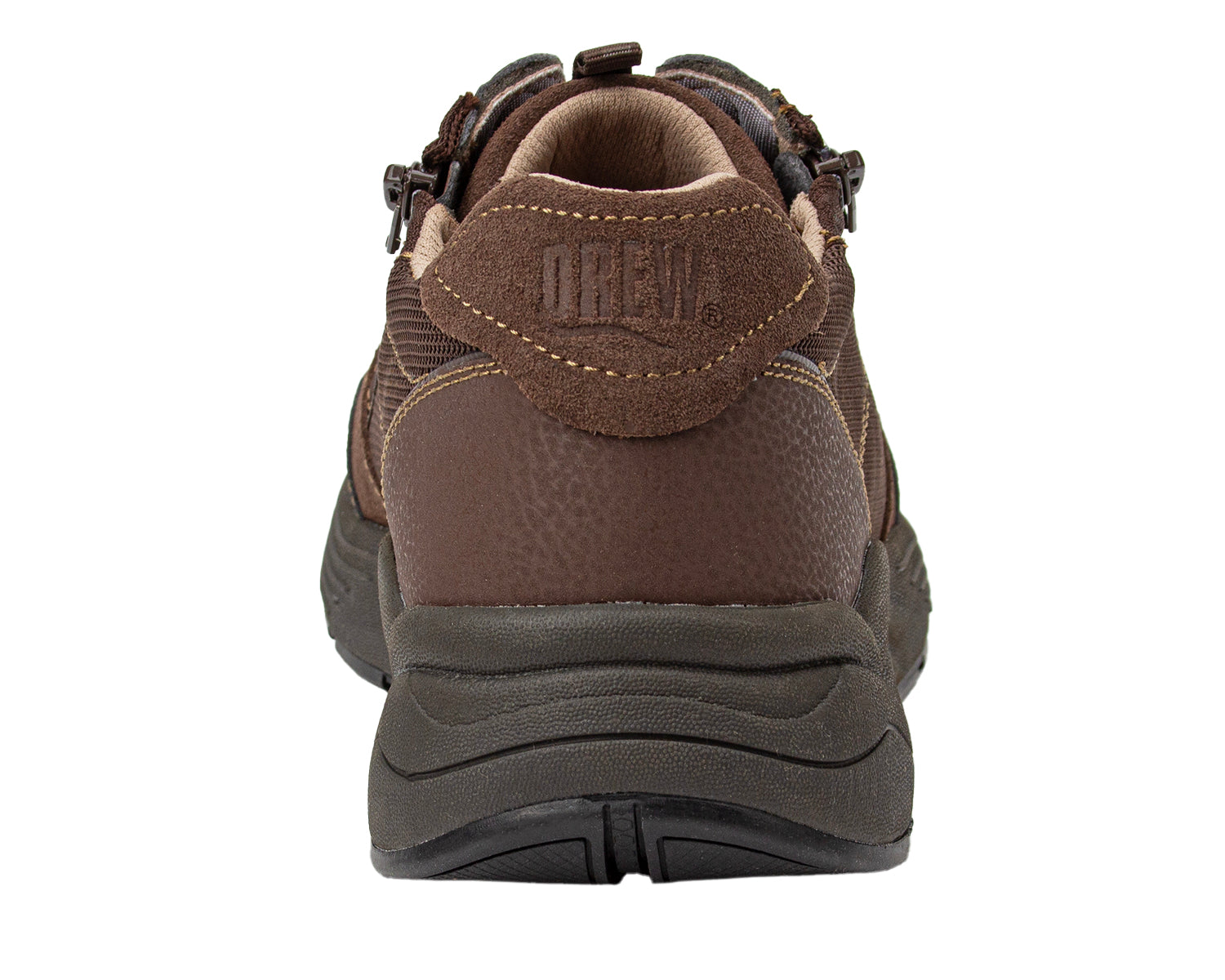 A brown  shoe shown from a rear three-quarter view against a plain white background.