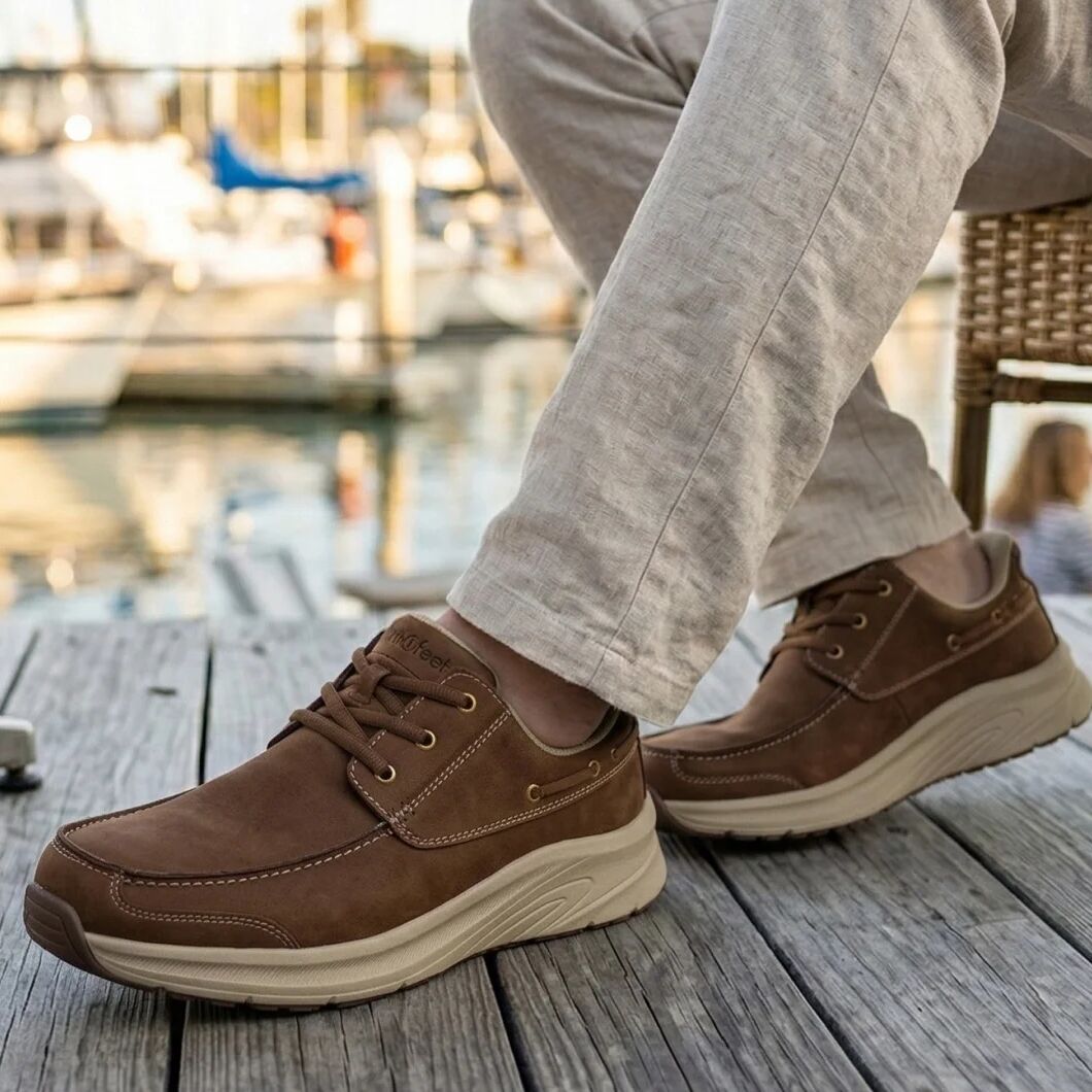 Orthofeet Commander Mens Hands Free Casual Boat Shoe