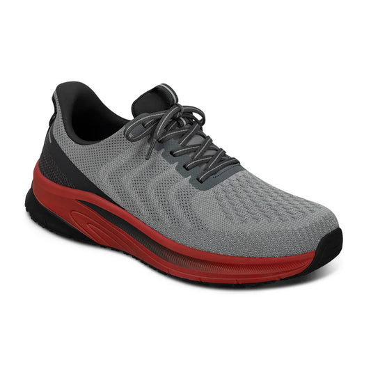 Orthofeet Men's Tilos Athletic Shoes - Orthofeet Men's Tilos Athletic Shoes Red and Grey with mesh style upper and laces
