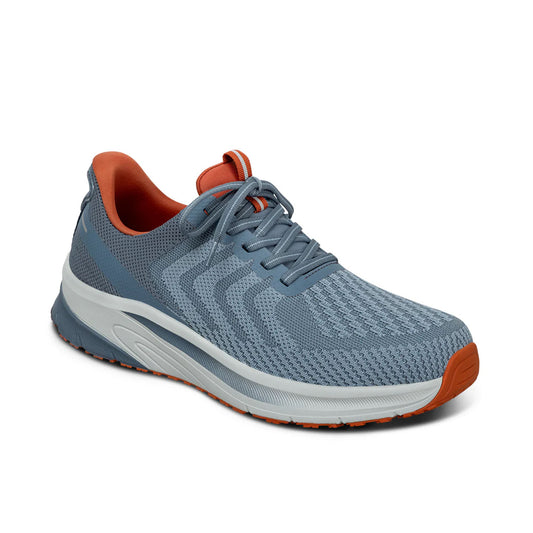 Orthofeet Men's Tilos Athletic Shoes - Orthofeet Men's Tilos Athletic Shoes Blue Orange Hands Free Shoe