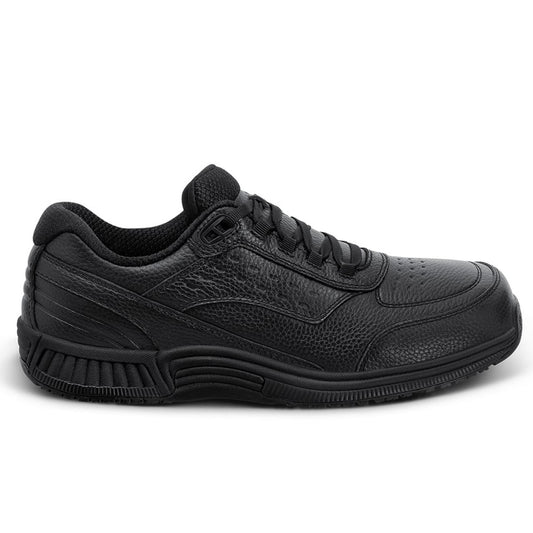 Orthofeet Men's Redwood Medical Sturdy Leather Shoe - Orthofeet Redwood Men Medical Sturdy Leather Shoe Side View 