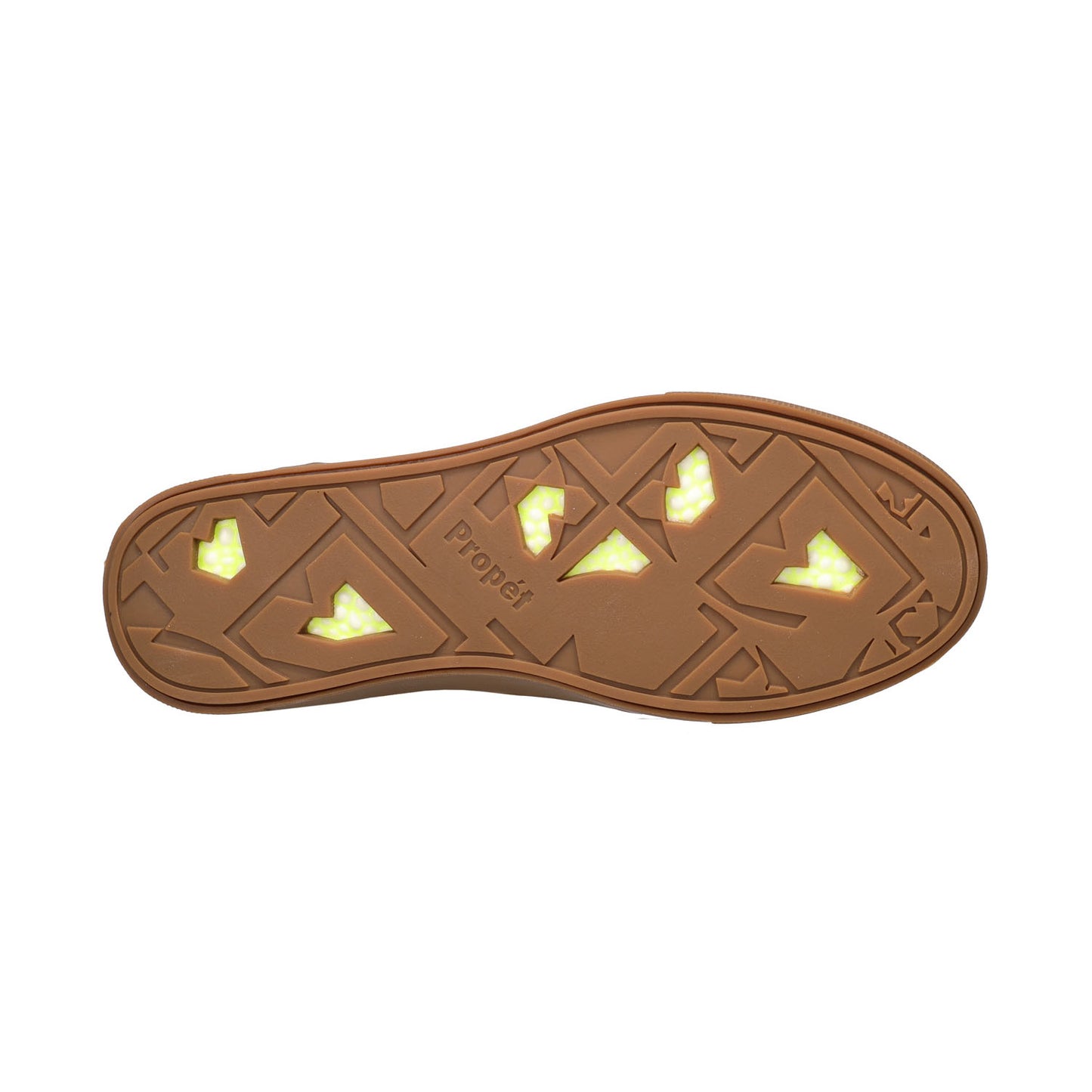 Brown sole with brand logo on a white background