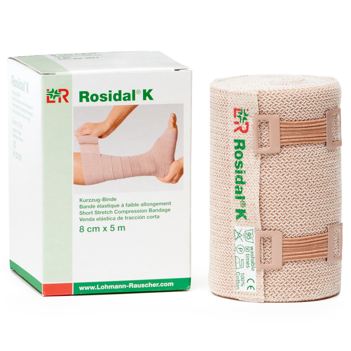 L&R Solaris Rosidal K Short Stretch Compression Bandage Roll