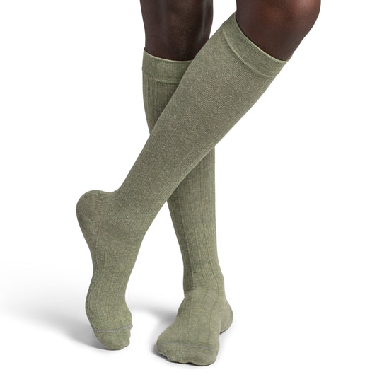 Sigvaris 252 Men's Style Linen Knee High Socks 20-30 mmHg - Sigvaris Eucalyptus green color compression sock 