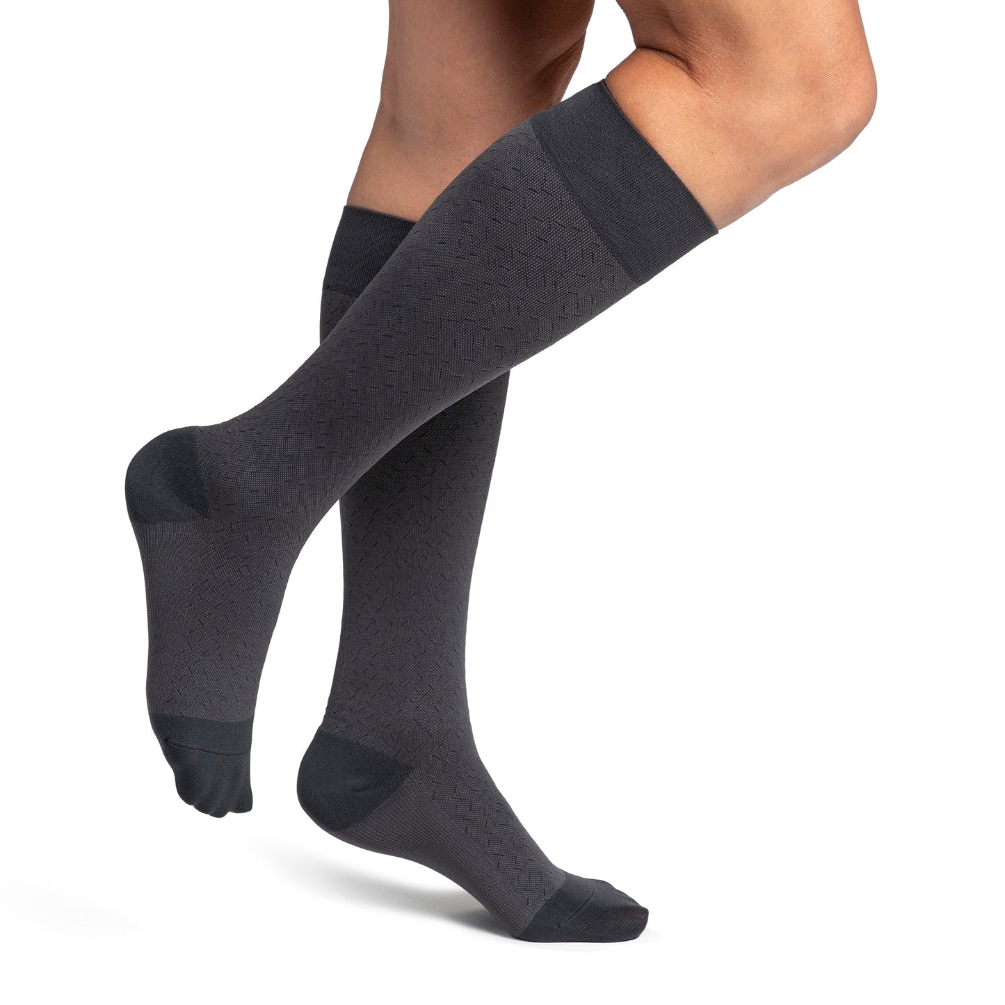 Sigvaris Mircofiber Patterns Grey sock with dashes