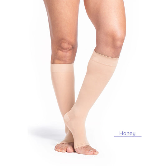Sigvaris Style 782 Women's Sheer Open Toe Knee Highs 20-30 mmHg - Sigvaris Style 782 Women's Sheer Open Toe Knee Highs 20-30 mmHg Honey