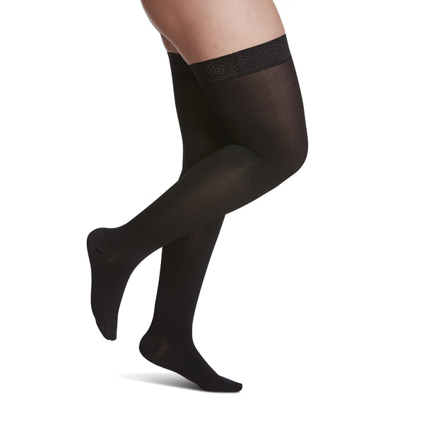 Sigvaris Essential 862 Opaque Closed Toe Thigh Highs w/Grip Band - 20 ...