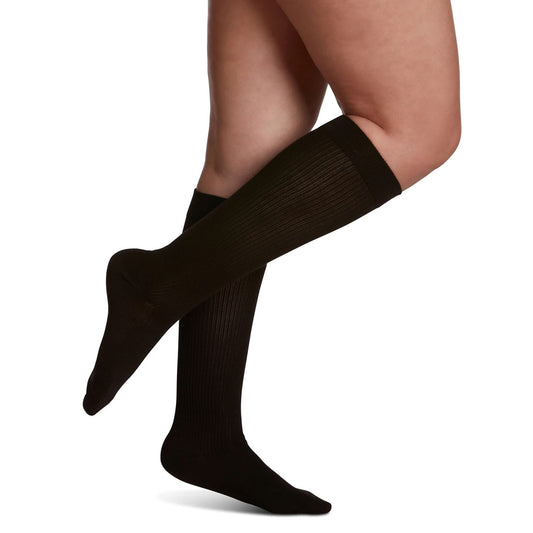 Sigvaris Well Being 146 Women's Casual Cotton Knee High Socks 15-20 mmHg - Sigvaris Style 146 Casual Cotton Compression Sock 15-20 mmHg Brown