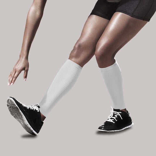 TheraSport by Therafirm Athletic Recovery Sleeves 15-20 mmHg - White leg sleeve