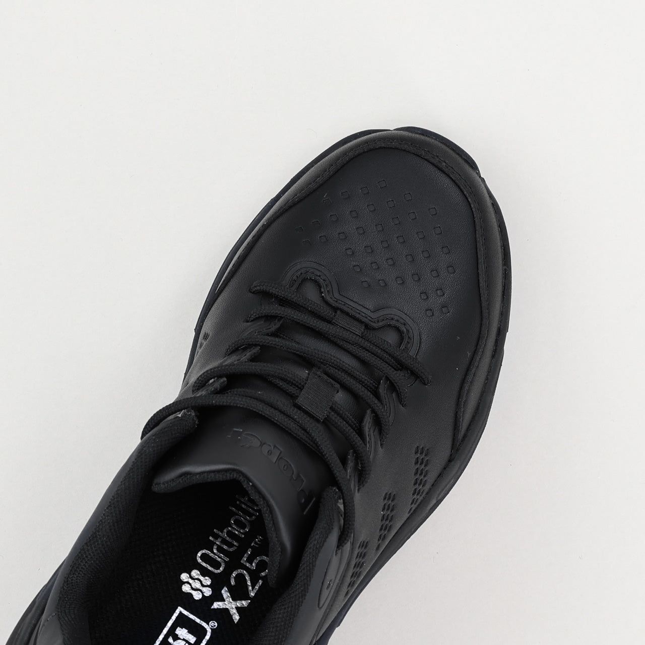 Propet Women's Ultra Leather Sneaker Black with laces