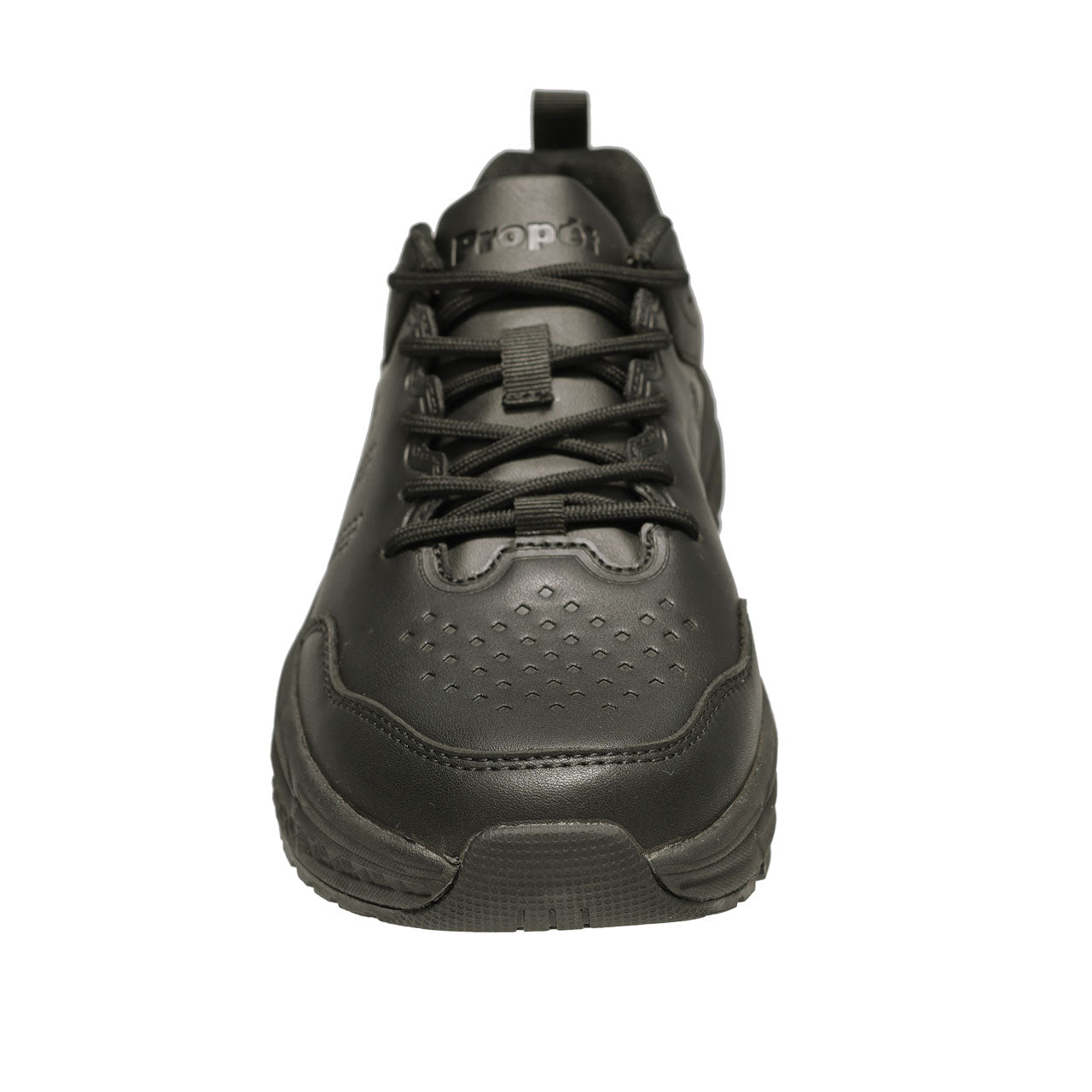 Propet Women's Ultra Leather Sneaker Black with laces