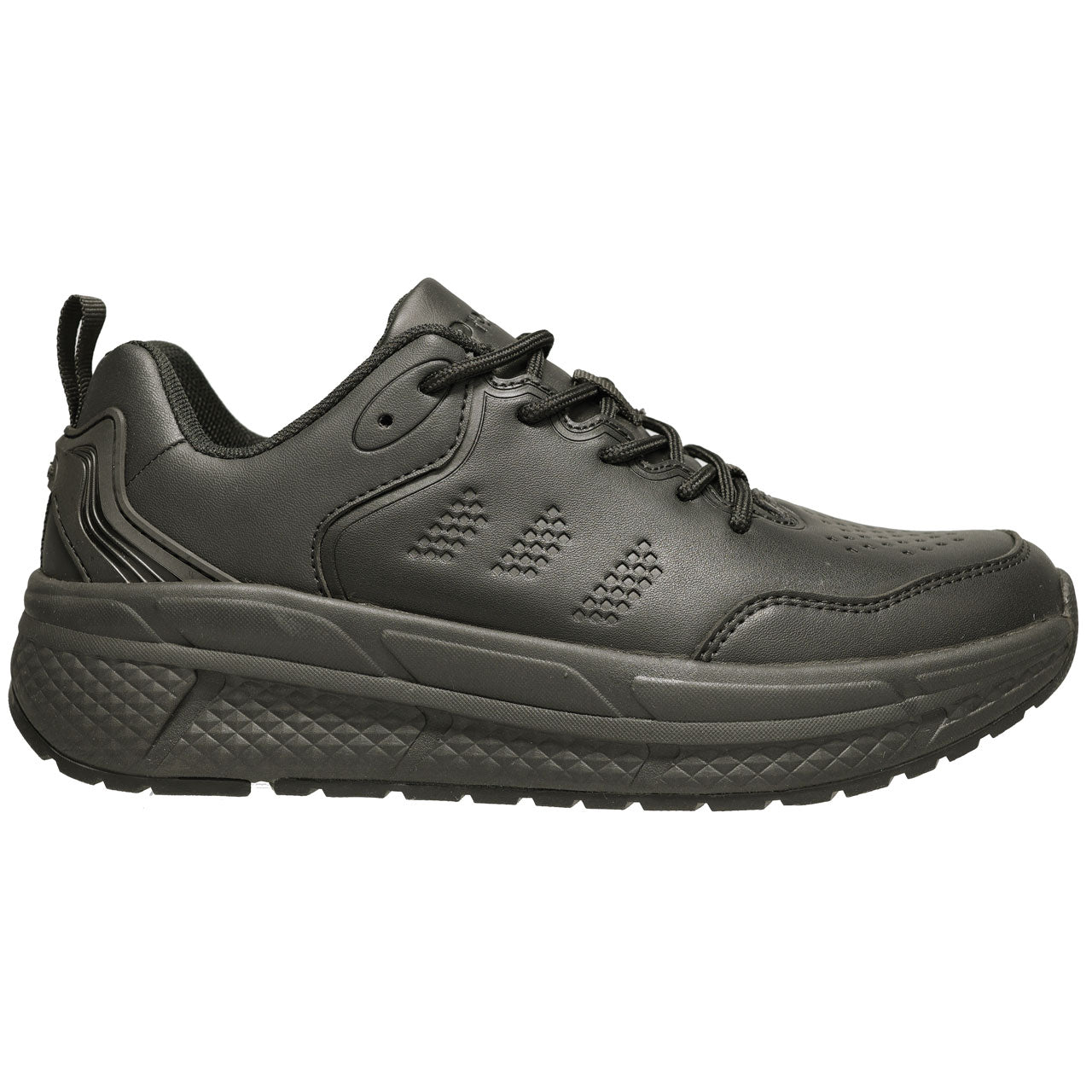 Propet Women's Ultra Leather Sneaker Black with laces