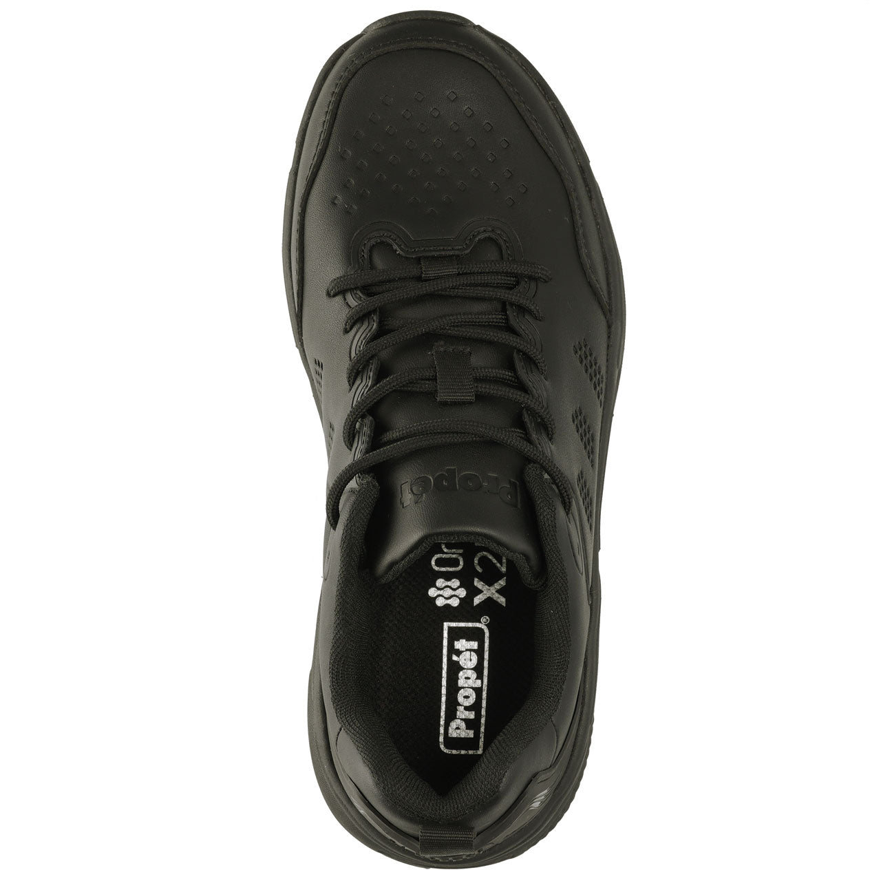 Propet Women's Ultra Leather Sneaker Black with laces