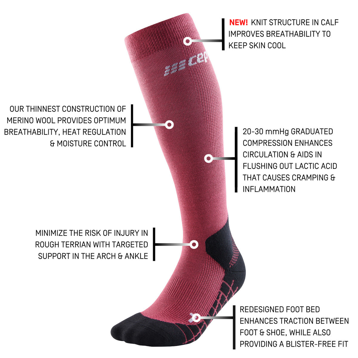 CEP Women's Hiking Light Merino Tall Socks