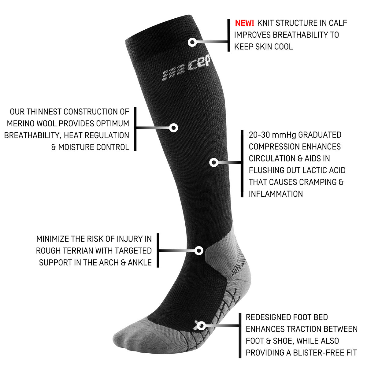 CEP Men's Hiking Light Merino Tall Socks