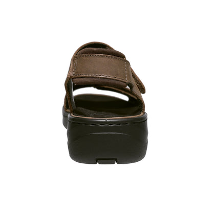 Propet Women's Garnet Leather Sandal Bison Brown heel cushion strap