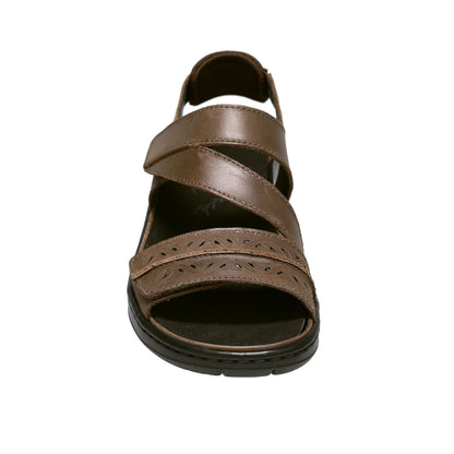 Propet Women's Garnet Leather Sandal Bison Brown