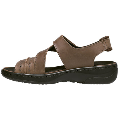 Propet Women's Garnet Leather Sandal Bison Brown