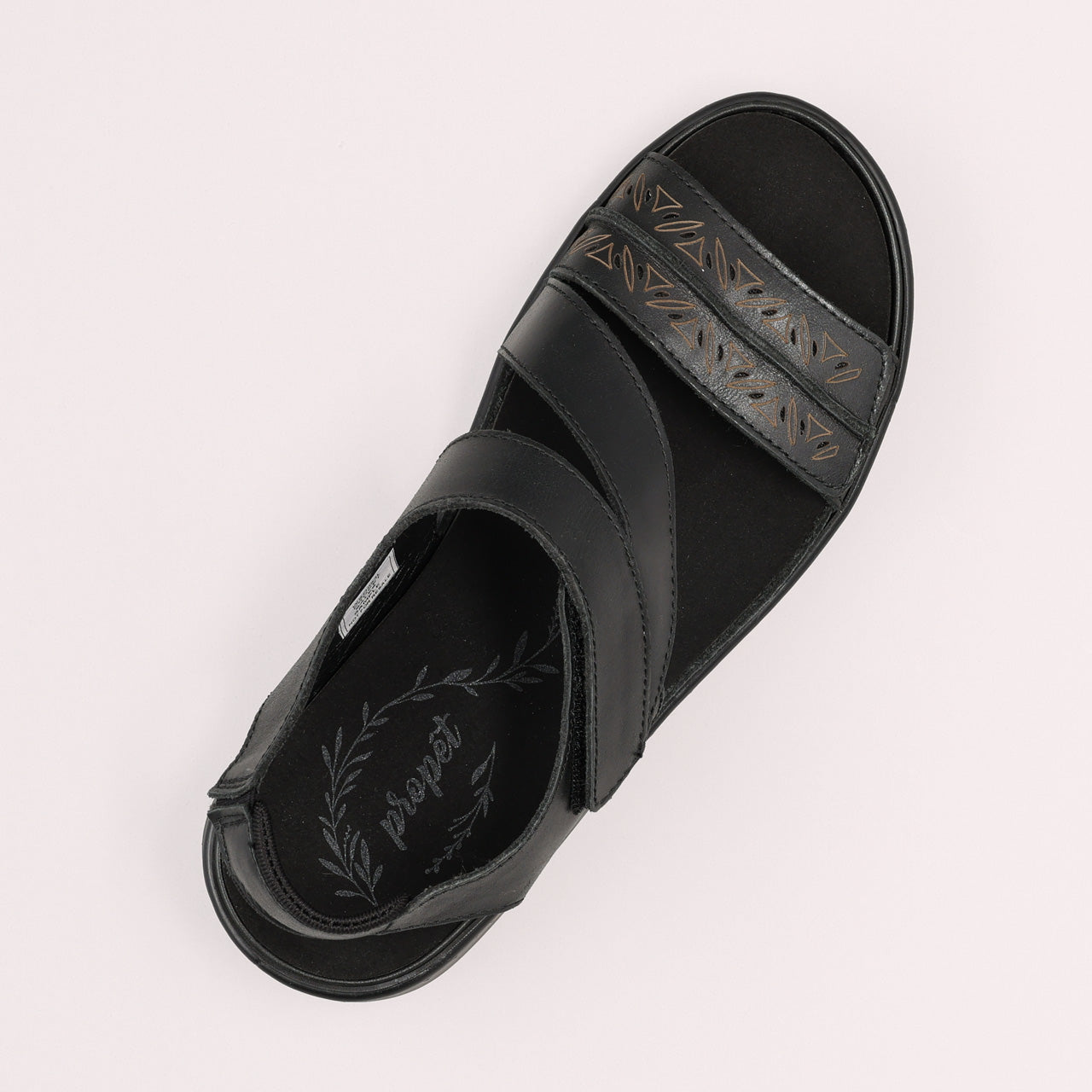 Propet Women's Garnet Leather Sandal Black