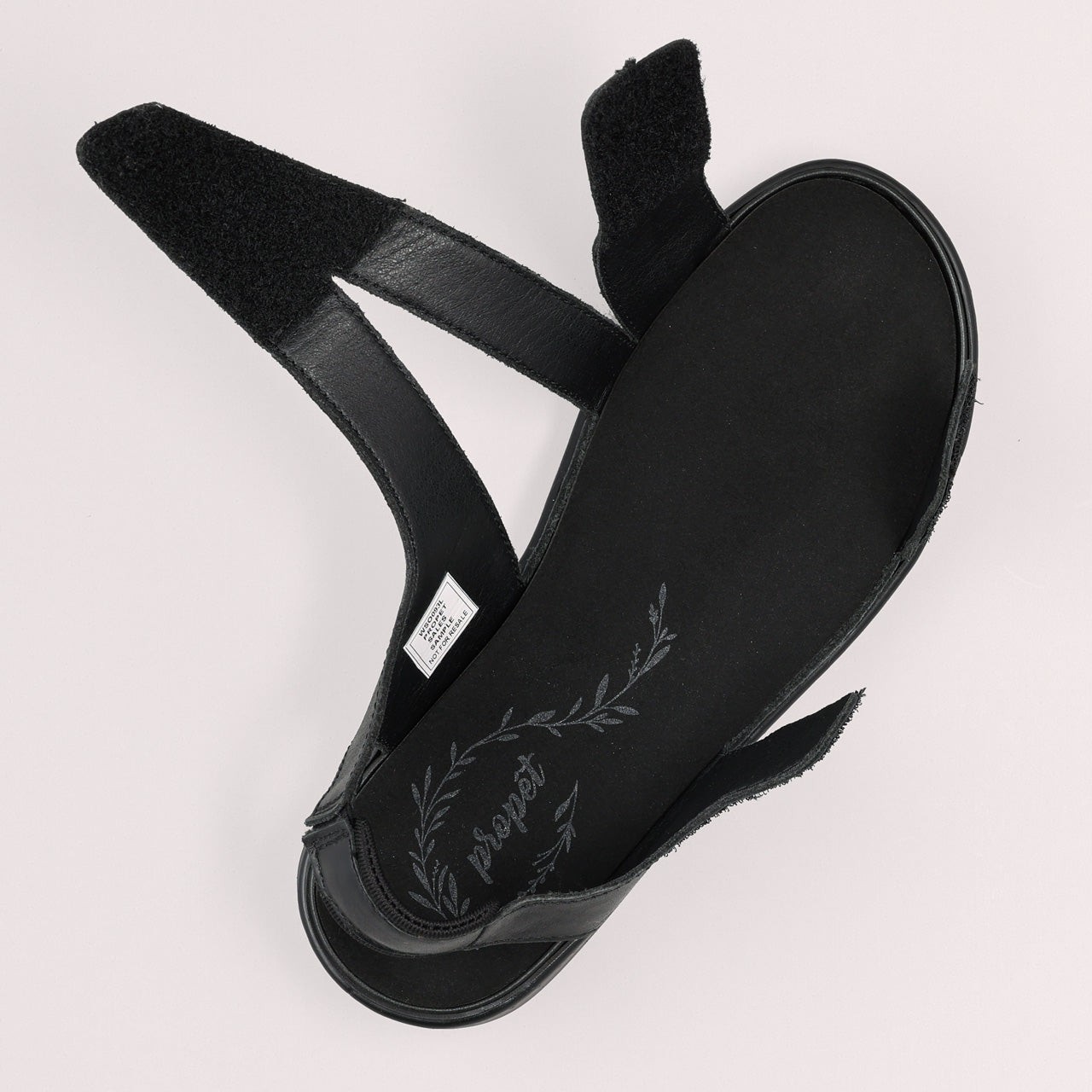 Propet Women's Garnet Leather Sandal Black open straps