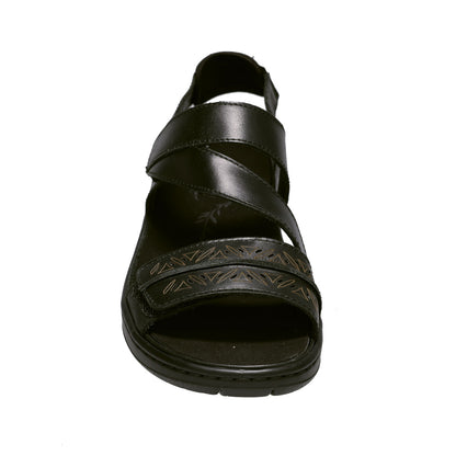 Propet Women's Garnet Leather Sandal Black