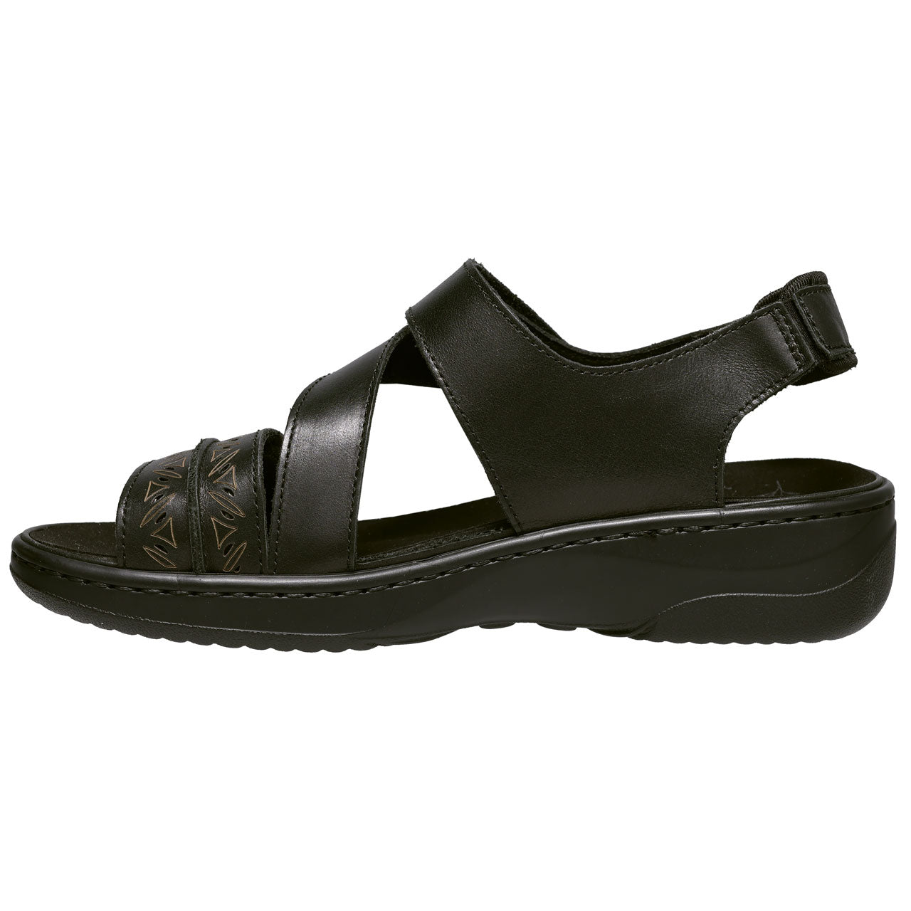 Propet Women's Garnet Leather Sandal Black
