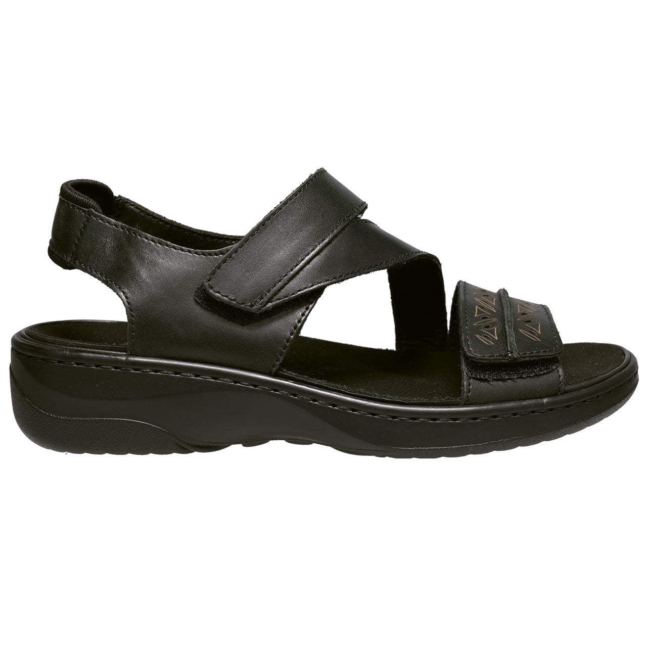 Propet Women's Garnet Leather Sandal Black