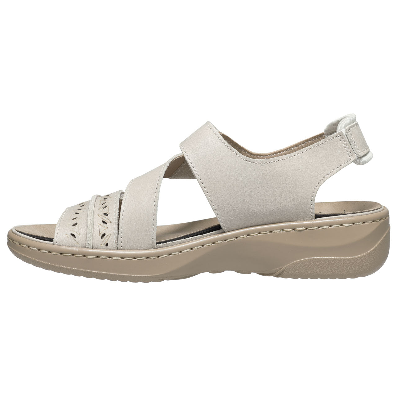 Propet Women's Garnet Leather Sandal Bone White