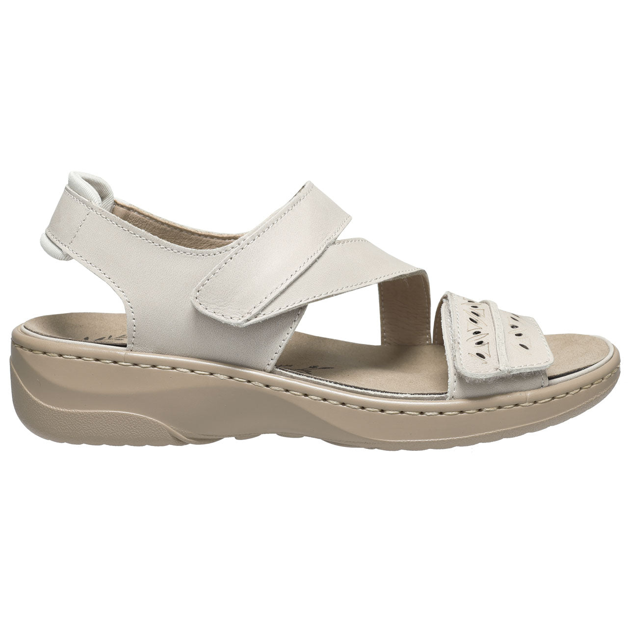 Propet Women's Garnet Leather Sandal Bone White