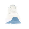 Full-on frontal view of White/Denim Women's Ultima Athletic Sneakers